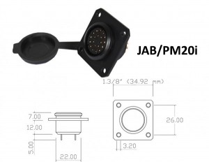 Conector p/ Painel JAB/PM20i com 20 contatos fêmea
