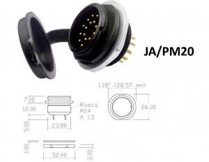 Conector p/ Painel JA/PM20 com 20 contatos macho