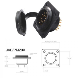 Conector p/ Painel JAB/PM20A com 20 contatos macho IP67