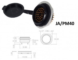 Conector p/ Painel JA/PM40 com 40 contatos macho