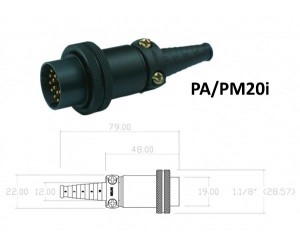 Conector p/ Cabo PA/PM20i com 20 contatos macho