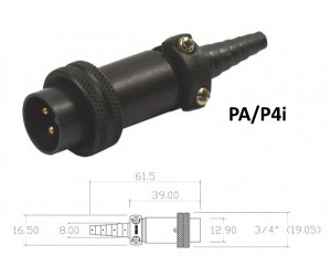 Conector p/ Cabo PA/P4i com 4 contatos macho