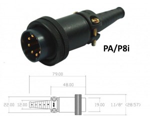 Conector p/ Cabo PA/P8i com 8 contatos macho
