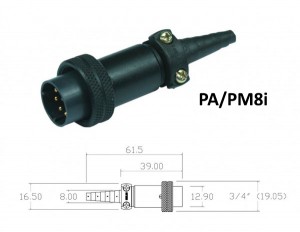 Conector p/ Cabo PA/PM8i com 8 contatos macho