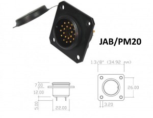 Conector p/ Painel JAB/PM20 com 20 contatos macho