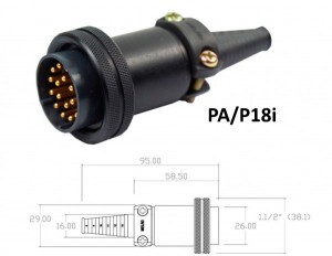 Conector p/ Cabo PA/P18i com 18 contatos macho