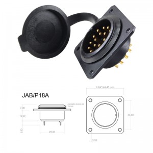 Conector p/ Painel JAB/P18A com 18 contatos macho IP67