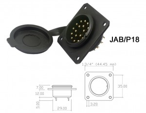 Conector p/ Painel JAB/P18 com 18 contatos macho